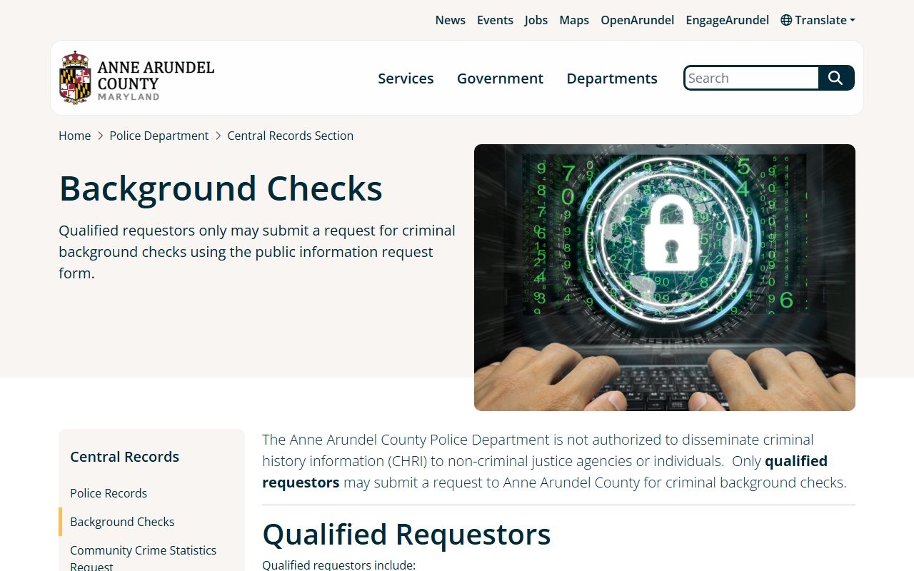 Glen Burnie Anne Arundel County Police criminal history records