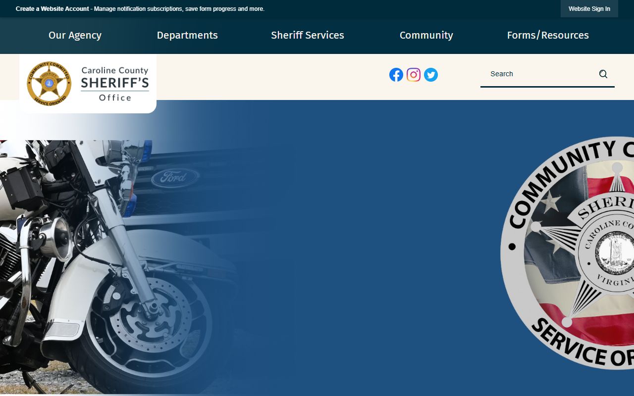 Caroline County criminal history Sheriff website Eastern Shore Maryland